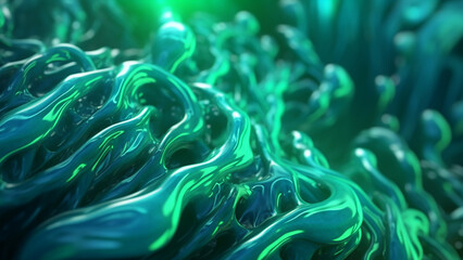 Bio-luminescent fiber abstract background