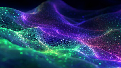 Holographic Particle Network abstract background