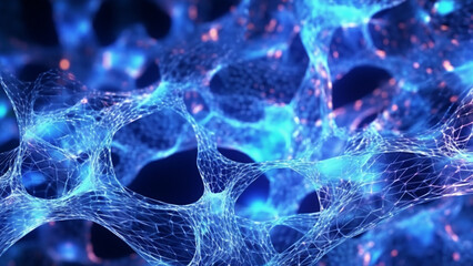 3D Holographic Particle Network abstract background