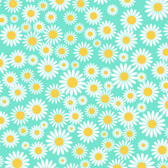 Daisy Floral Pattern Decorative Background Vector Illustration