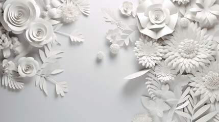 ペーパークラフトの花の背景素材