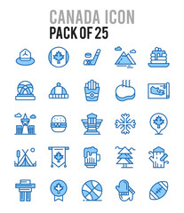25 Canada. Two Color icons Pack. vector illustration.