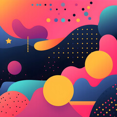 Pattern with clouds, abstract background with circles, Abstract colorful gradient banner vector template