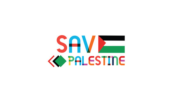 save Palestine text vector, poster about Palestine and the Al-Aqsa mosque