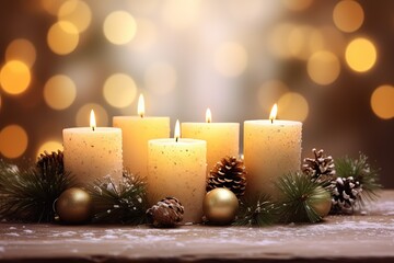 Beautiful light Christmas candles