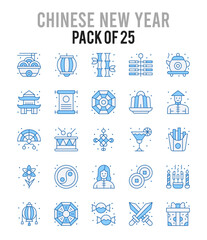 25 Chinese New Year . Two Color icons Pack. vector illustration.