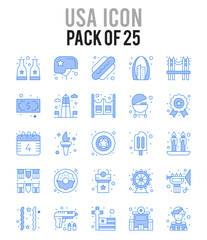 25 USA. Two Color icons Pack. vector illustration.