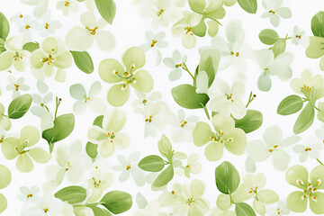 Green floral watercolour pattern background.