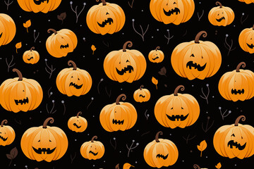 Jack o lantern, seamless pattern background.