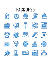 25 User Interface. Two Color icons Pack. vector illustration.