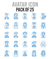 25 Avatar. Two Color icons Pack. vector illustration.