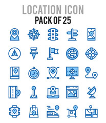 25 Location. Two Color icons Pack. vector illustration.