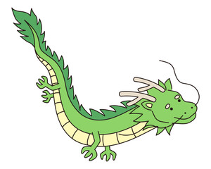 Fototapeta premium 辰年 竜 年賀状 2024正月イラスト 