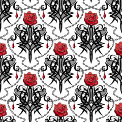 Seamless Pattern of Gothic Elements