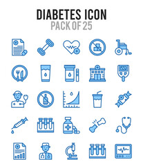 25 Diabetes. Two Color icons Pack. vector illustration.