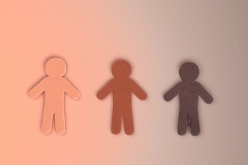 Diversity Theme White, Olive and Brown Human Outlines