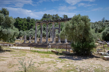 Euromos was an ancient city in Caria, Anatolia; the ruins are approximately 4 km southeast of...