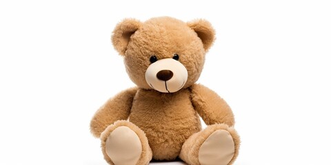 Obraz premium Cute teddy bear isolated on white background : Generative AI