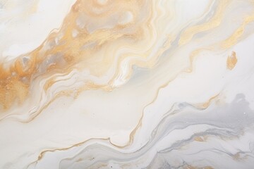 Silver and Beige Liquid Marble: Abstract Acrylic Art