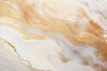 Silver and Beige Liquid Marble: Abstract Acrylic Art