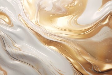 Silver and Beige Liquid Marble: Abstract Acrylic Art