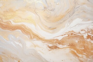 Silver and Beige Liquid Marble: Abstract Acrylic Art