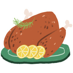 Food for christmas festival. Cute dessert and food for winter celebrating on X'mas day. Family cozy time big dinner.