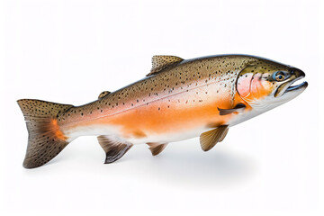 Obraz premium Atlantic salmon fish isolated on a white background.