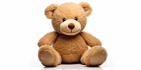 Cute teddy bear isolated on white background : Generative AI