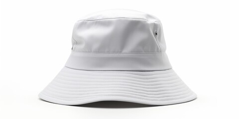 White bucket hat isolated on white background : Generative AI - obrazy, fototapety, plakaty
