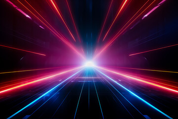 Futuristic technology color lines background with light effect. Background.