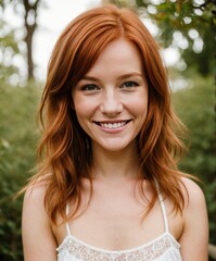 Young beautiful woman with pink and red hair