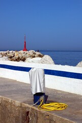 Italy, Marche, Pesaro: Foreshortening of Vallugola Harbour.