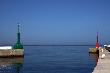 Italy, Marche, Pesaro: Foreshortening of Vallugola Harbour.