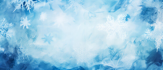 Fototapeta na wymiar Blue abstract ice texture. Winter frozen background. Crystal frosty particles. Generative ai