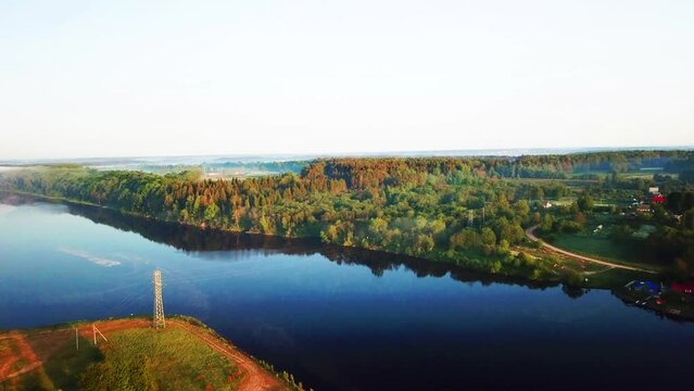 Sunrise over the Western Dvina River 