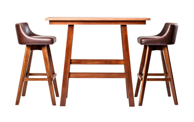 Bar Table with High Top Stool on transparent background