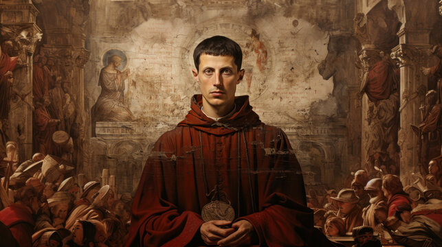 Portrait of St. Felix of Spoleto. Catholic saints series.
