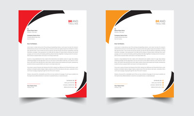 Creative modern business letterhead with color variation.