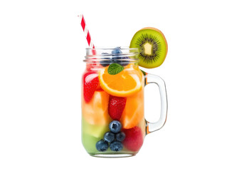 cocktail glass jar with fruit, isolated on transparent background, generated by AI