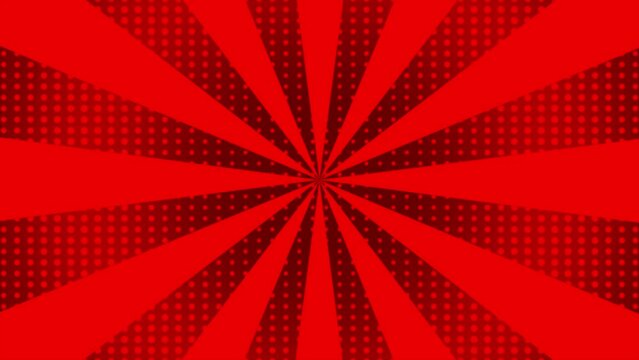 Modern comic style central concentrated rotating lines Red futuristic radial background