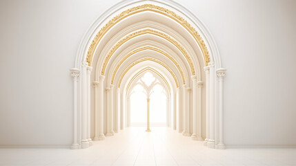 View of empty white room with arch design 