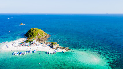 High angle view of the sea, Koh Khai, a major tourist attraction Soak up the sun or go on an...