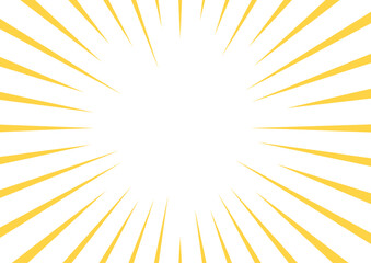 シンプル　黄色　集中線　背景　フレーム