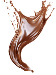 Dark brown Chocolate or cocoa liquid swirl splash