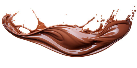 Chocolate milk splash in white background isolated.