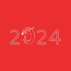 background, banner New Year 2024, Year of the Dragon.