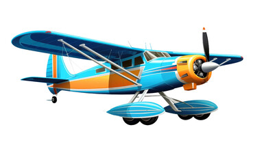 3D Seaplane Cartoon Details on transparent background