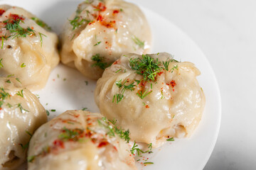 manty, asian dumplings, oriental dumplings called manty