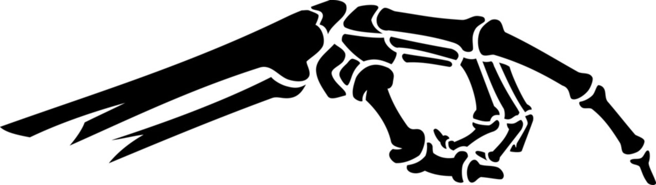 Skeleton Hand Pointing, Halloween Silhouette